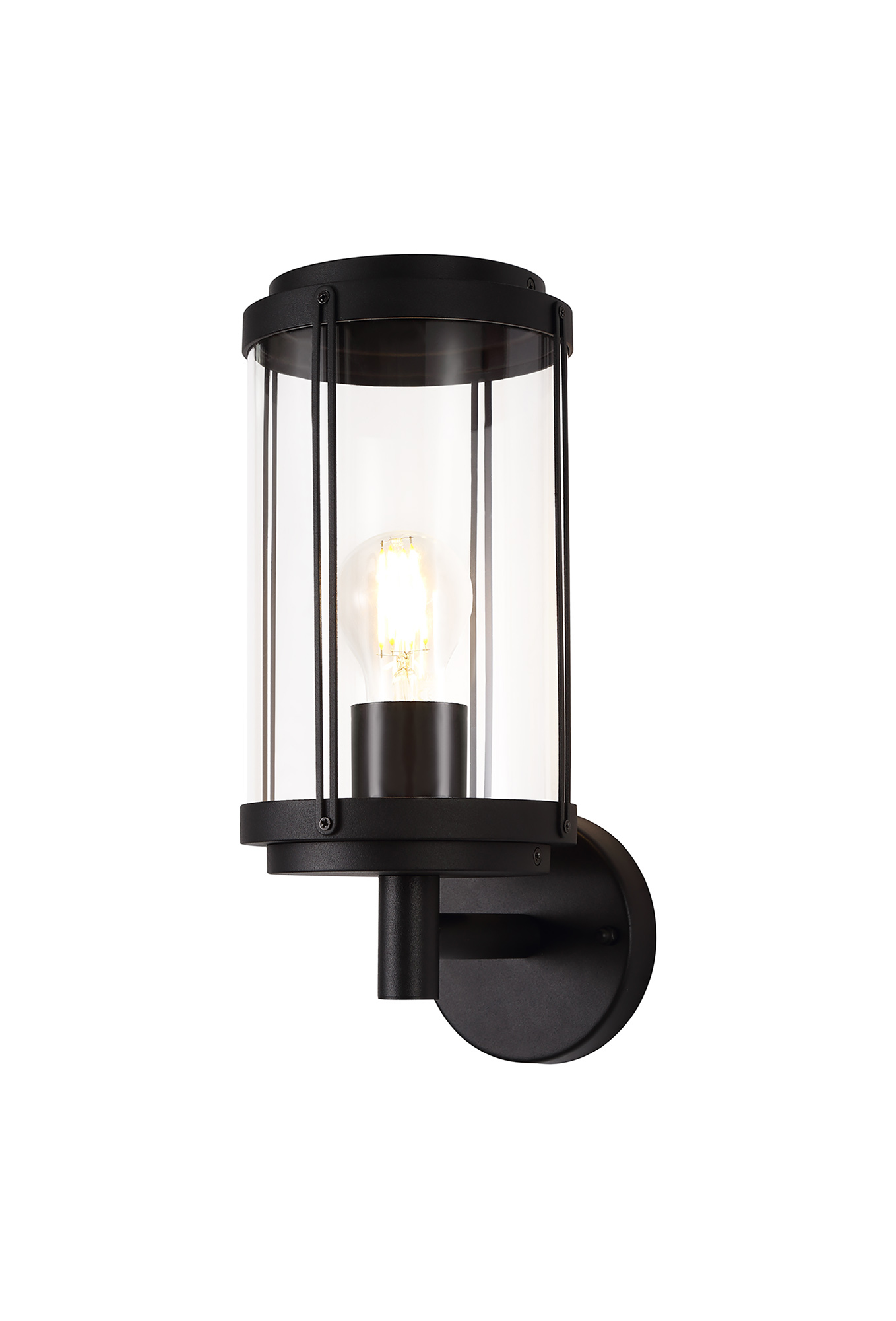 D0549  Reva Upward Wall Lamp 1 Light IP44 Black